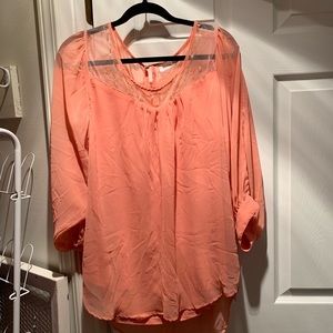 Perch by Blu Pepper coral/peach colored shirt